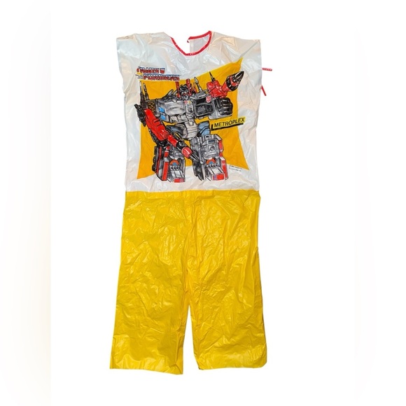 Vntg 1986 Transformers  Metroplex Vinyl Boys  Jumpsuit Halloween Hasbro - Picture 1 of 5